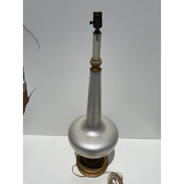 Wood 1960s Opalescent Murano Glass Lamp For Sale - Image 7 of 8