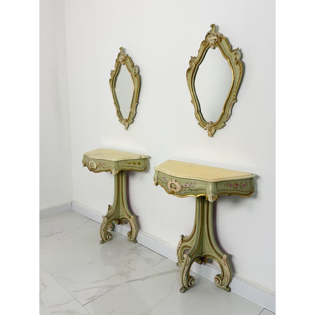 Venetian Bedside Tables with and Mirrors, 1960s, Set of 4 For Sale - Image 13 of 13