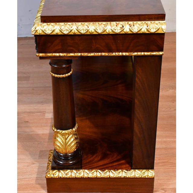 1930s French Empire Crotch Mahogany & Mirror Back Console Table For Sale - Image 18 of 18