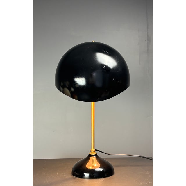 Mid-Century Italian Scallop Mushroom Wavy Brass Table Lamp, 1960s For Sale - Image 10 of 13