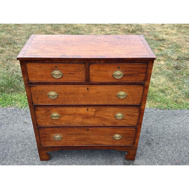 English market cabinetry at its best! Lovely and highly detailed Early / Mid 19th Century. "two over three" chest of...