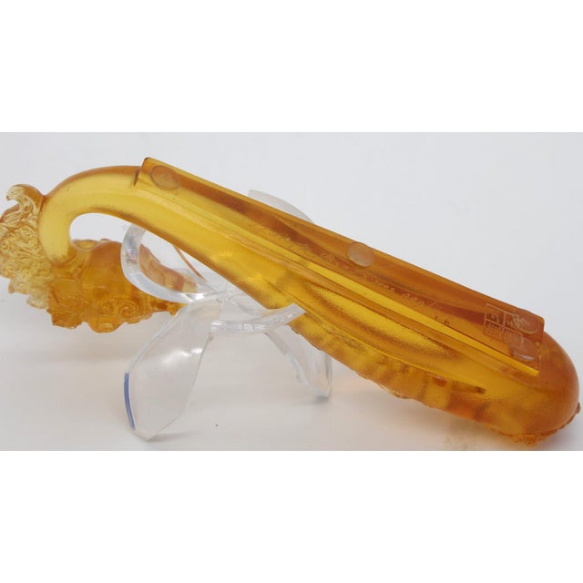 2002 Liuligongfang Limited Edition Amber Crystal "Dragon Ruyi" Sculpture Add a touch of ethereal Chinese heritage to your...