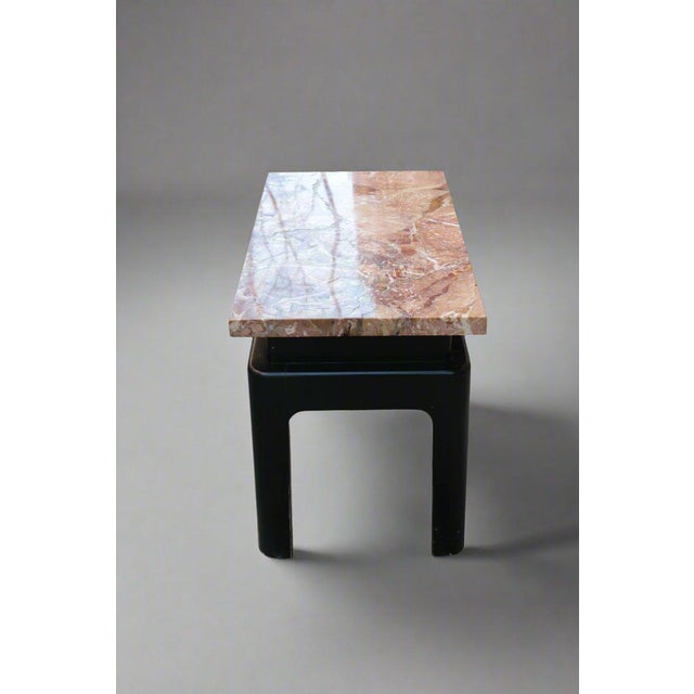 1940s Small Low Marble-Top Side Table For Sale - Image 4 of 5