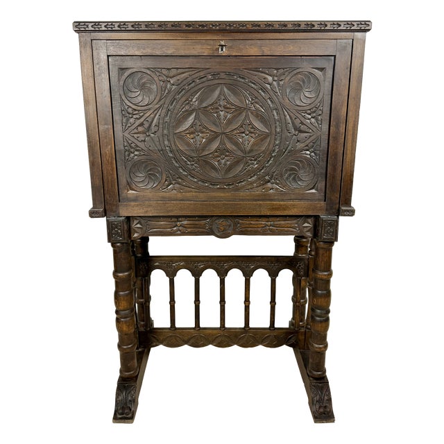 20th Century Spanish Carved Wood Cabinet For Sale