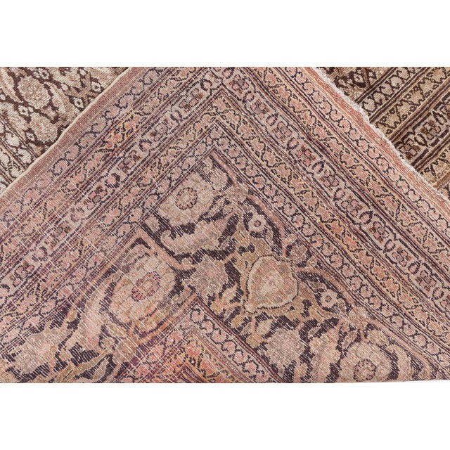 Antique Persian Tabriz Handmade Wool Carpet For Sale - Image 13 of 13
