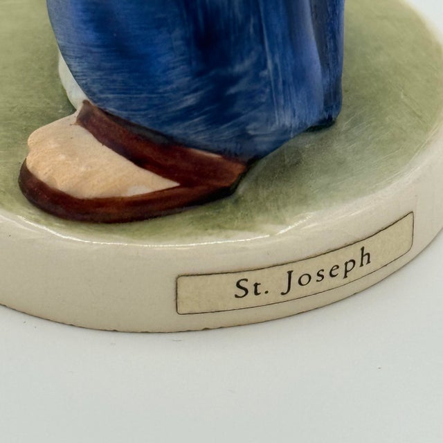 Vintage 1960s Goebel West Germany St. Joseph Glazed Porcelain Nativity Figurine For Sale In Richmond - Image 6 of 9