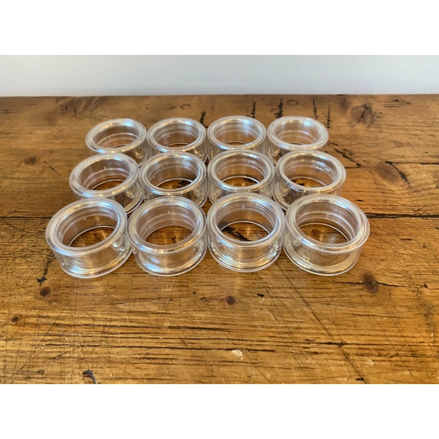 Metal Vintage f.b. Rogers Silver Plate & Lucite Napkin Ring- Set of 12 For Sale - Image 7 of 9