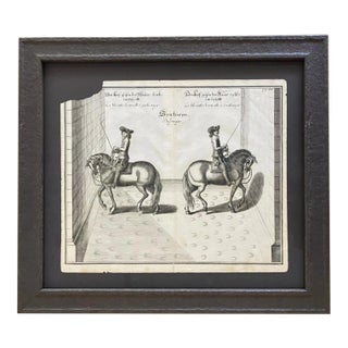 Framed 1700 Equestrian Engraving by William Cavendish After Van Diepenbeeck Euc For Sale