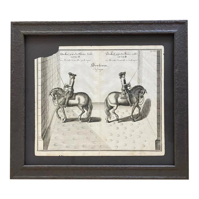 Framed 1700 Equestrian Engraving by William Cavendish After Van Diepenbeeck Euc For Sale