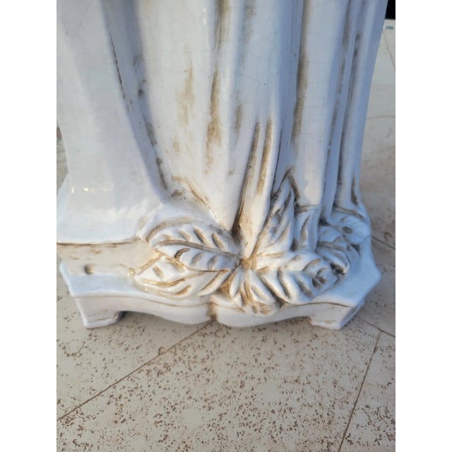 White Rare Find Vintage Italian Glazed Terracota Figurine For Sale - Image 8 of 13