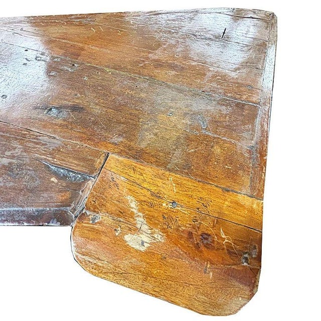 1990s Spanish Colonial Style Wood Bar W/ Iron Strapwork & Carved Columns For Sale - Image 11 of 12
