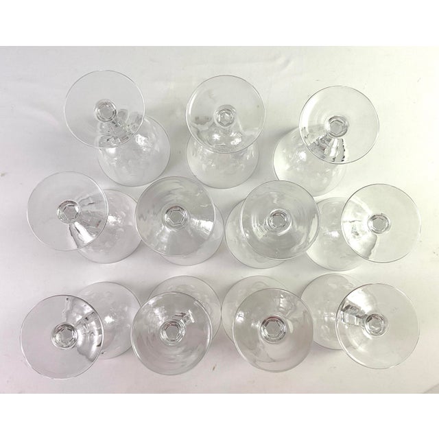 Orrefors Mid 20th Century Orrefors-“ Imperial Crystal Stemware Collection”-Mouth Blown Crystal Wine/Water Goblets – Set of 11 For Sale - Image 4 of 7