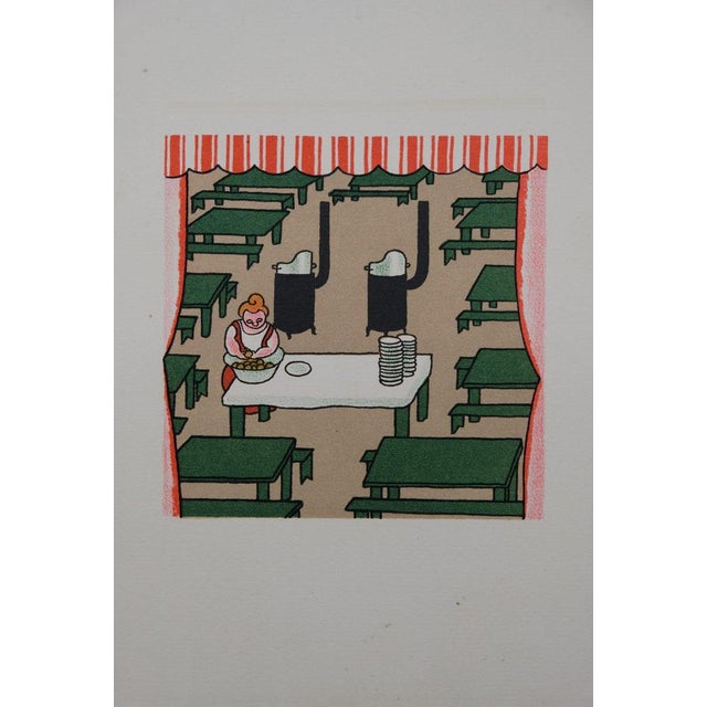 Lucien BOUCHER (1889-1971) Fairground Shops: The Cook Original color lithograph On Arches wove paper, 18 x 22 cm (approx....