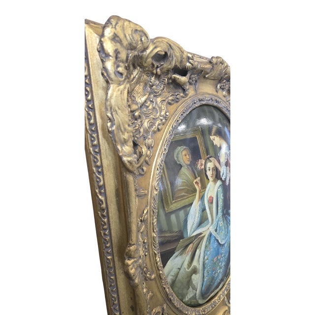 Romantic Scenes, 1950, Oils on Canvases, Set of 2 For Sale - Image 11 of 18