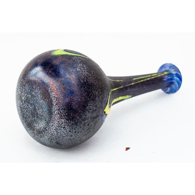 Blue Glass Vase by Murano, Italy, 1970s For Sale - Image 8 of 10