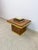 Wood Mid 20th Century Milo Baughman Style Burlwood Brass Trim Side Table Vintage MCM Postmodern Accent For Sale - Image 7 of 11