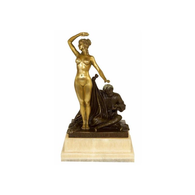 This Art Nouveau style bronze statue is a powerful symbolist work from the early twentieth century, exploring the theme of...