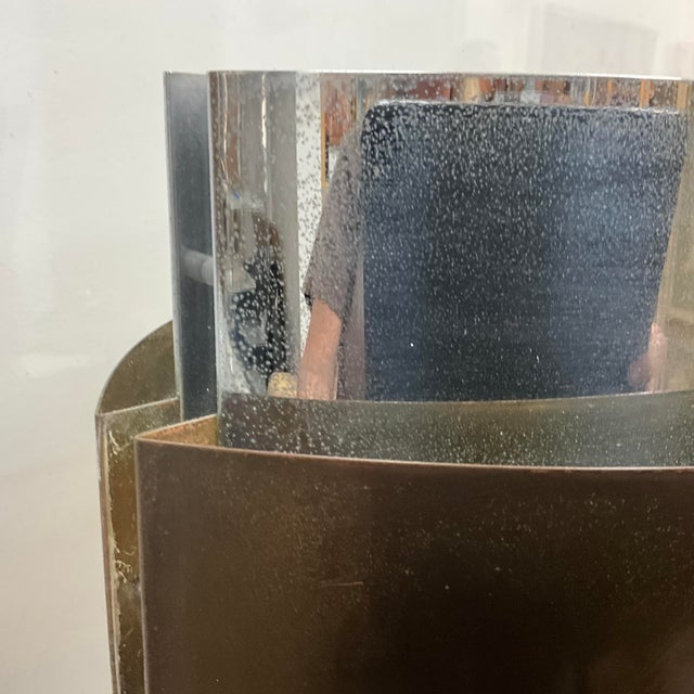 1970s Pierre Cardin Chrome, Brass and Lucite Table Lamp, Mid-Century Modern For Sale - Image 14 of 17