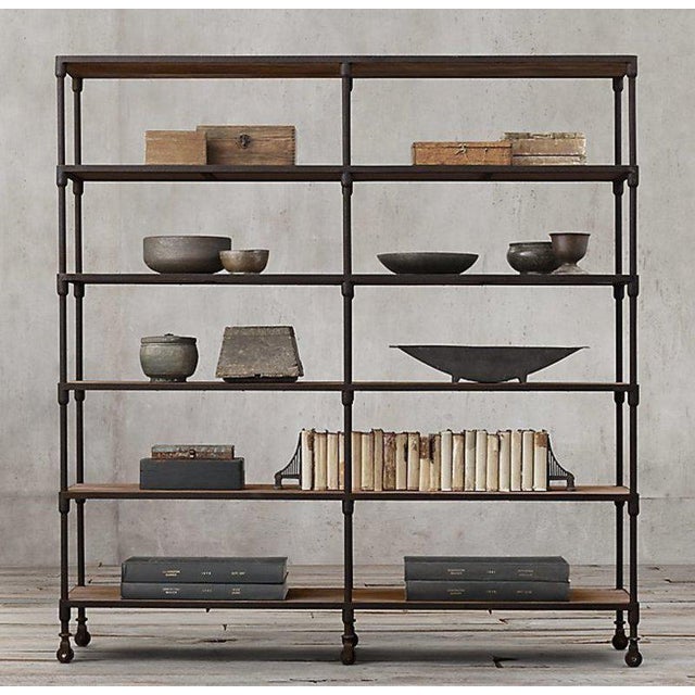 Industrial Restoration Hardware Steel and Elm Shelving Unit Chairish