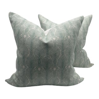 Isobel Deco Stripe Pillows- A Pair For Sale