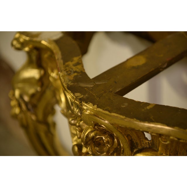 Gold 19th Century Giltwood and Marble Console Table For Sale - Image 8 of 18