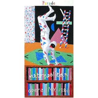 David Hockney Parade Original 1981 Monumental Silkscreen Metropolitan Opera Poster For Sale