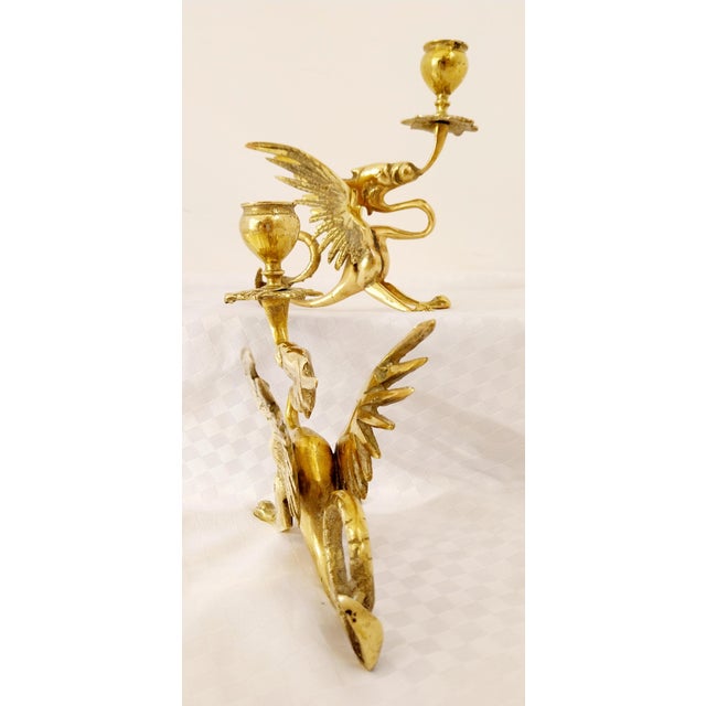 Vintage Brass Dragon Candleholders, 1960s, Set of 2 For Sale - Image 4 of 10