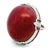 A dramatic vintage statement ring centered by an impressive cabochon ruby of exceptional scale, displaying a deep,...