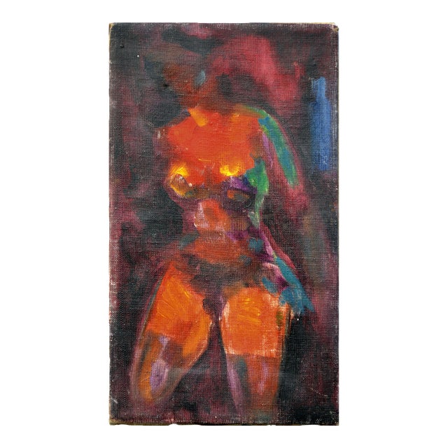 Abstract Expressionist Multicolor Nude Figure by Tom Hamil For Sale