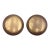 Pair of Classic 1 In. Brass Plated Steel Cabinet Drawer Knobs For Sale