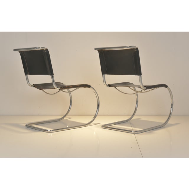 Black MR10 Cantilever Chair by Ludwig Mies Van Der Rohe for Thonet, Frankenberg, 1975, Set of 2 For Sale - Image 8 of 9