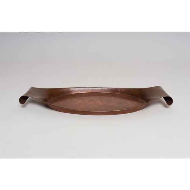 Sculptural Arts and Crafts Copper Gondola Oval Tray Attributed to w.a.s. Benson For Sale In New York - Image 6 of 15