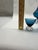 Vintage Mid-Century Modern Cobalt Blue Art Glass Decanter & 5 Cordial Glasses Set With Crystal Bases For Sale - Image 9 of 9
