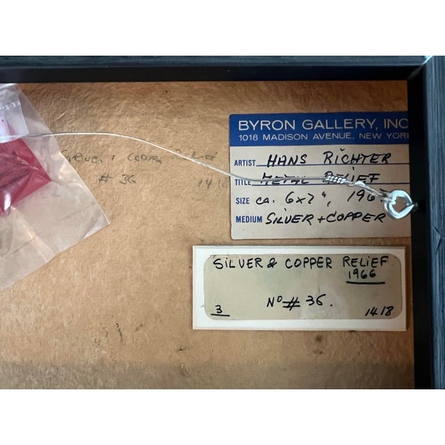 Hans Richter (1888-1976), 1960’s, Geometric Abstract Midcentury Silver (Ag) & Copper Wall Sculpture For Sale - Image 4 of 4