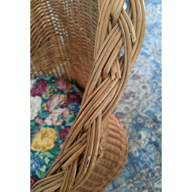 Vintage Coastal Braided Rattan Chair For Sale - Image 11 of 12