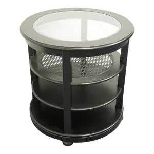 Stanley Furniture Contemporary Modern Black Painted 28" Round Tiered Accent End Table 503-83-82