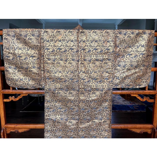 Japanese Brocade Noh Costume Kimono Robe Meiji Period For Sale - Image 17 of 18