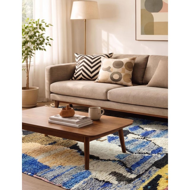 Contemporary Abstract Moroccan Wool Rug - 8.5 X 6.9 Ft For Sale - Image 3 of 6