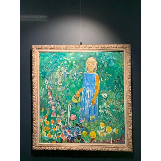Gleb Savinov, Little Girl in the Garden Flowers, 1990s For Sale - Image 7 of 8