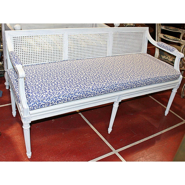 1920s French Louis XVI Style Caned Sette Bench For Sale - Image 16 of 16