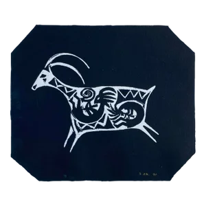 1998 Sara Messmer Antelope Block Print