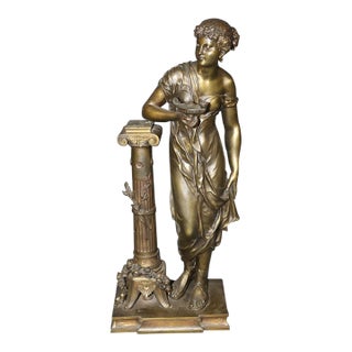 19th C French Neoclassical Figural Bronze Signed by Dumaige For Sale