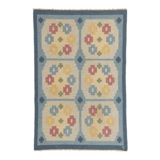 Vintage Swedish Rollakan Rug, 04'05 X 06'09 For Sale