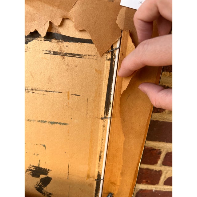 Black 1970s Original Primitive Folk Art Portrait Painting by Gina Hosfeld, Framed For Sale - Image 8 of 8