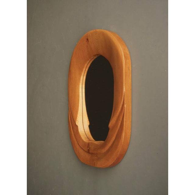 Mid-Century Anthroposophical Pine Wall Mirror, 1970s For Sale - Image 4 of 7