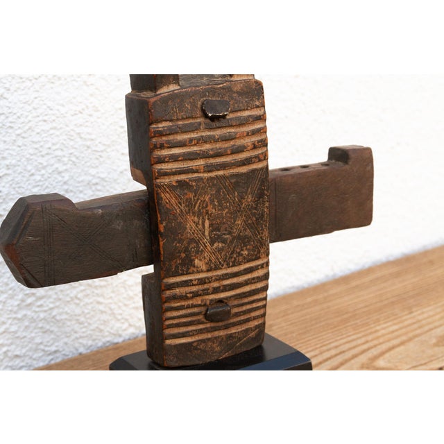 Tribal Tribal Dogon Door Lock With Twin Spires For Sale - Image 3 of 7