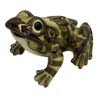 Vintage Ceramic Usa Marked Garden Frog For Sale