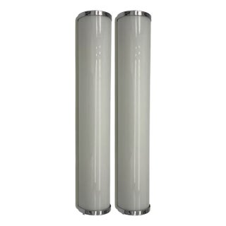 Large Glass Wall Lamps attributed to Greco, Italy, 1940s, Set of 2 For Sale