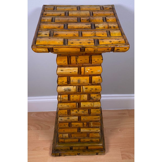 Late 20th Century Hand-Crafted Bamboo Side Table, Coastal Chic MCM End Table For Sale - Image 5 of 7