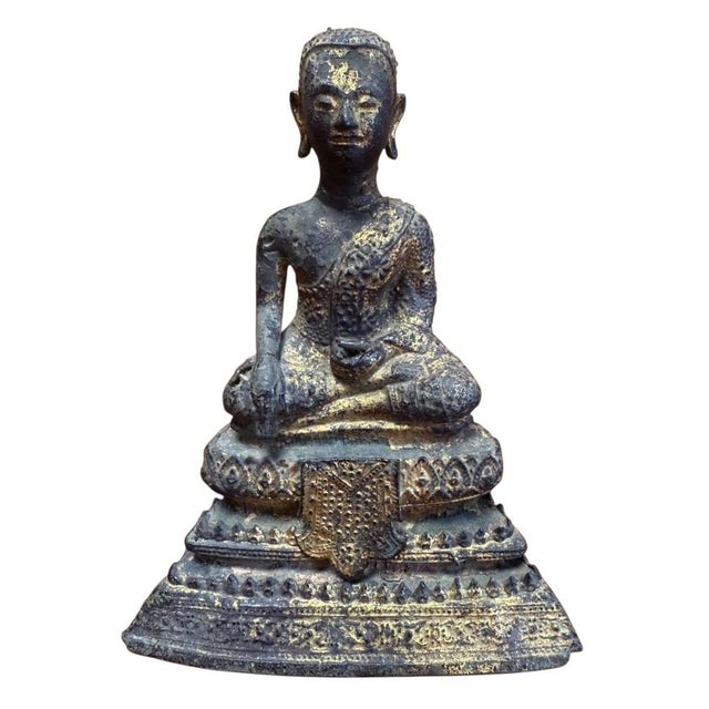 Brown Thai Artist, Late Ayutthaya to Early Rattanakosin Period Seated Buddha in Bhumisparsha and Dhyana Mudra, 18th Century, Metal For Sale - Image 8 of 8